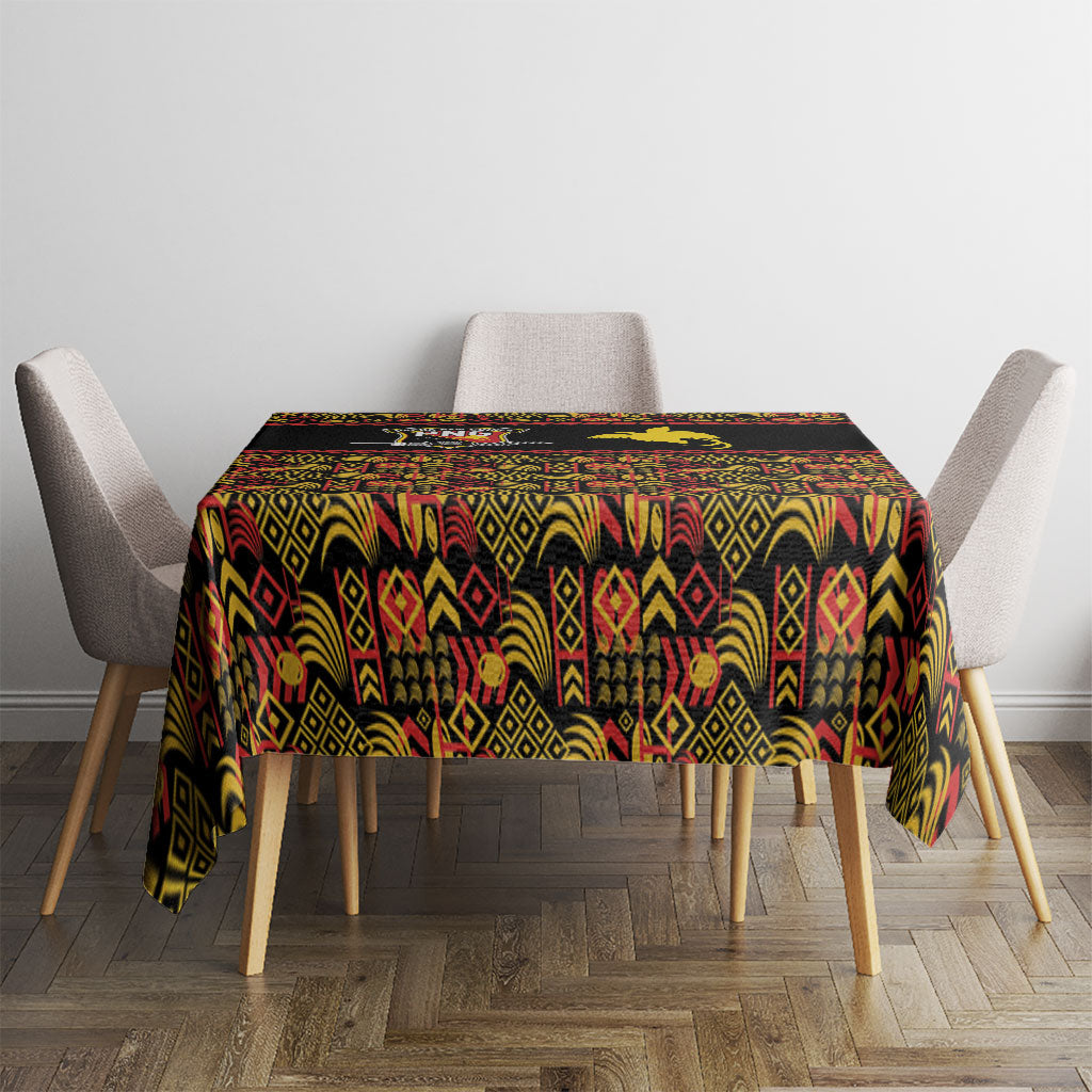 Papua New Guinea Kumuls Tablecloth Bird of Paradise Black Version LT9 - Polynesian Pride