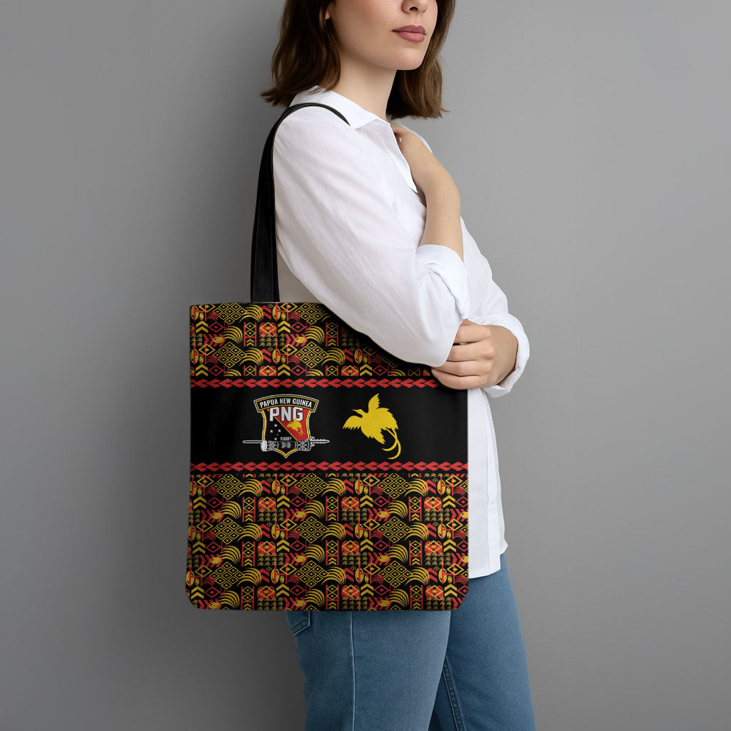 Papua New Guinea Kumuls Tote Bag Bird of Paradise Black Version LT9 - Polynesian Pride