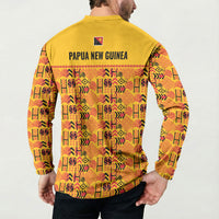 Papua New Guinea Kumuls Button Sweatshirt Bird of Paradise Gold Version LT9 - Polynesian Pride