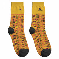 Papua New Guinea Kumuls Crew Socks Bird of Paradise Gold Version LT9 - Polynesian Pride