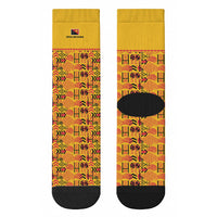 Papua New Guinea Kumuls Crew Socks Bird of Paradise Gold Version LT9 - Polynesian Pride