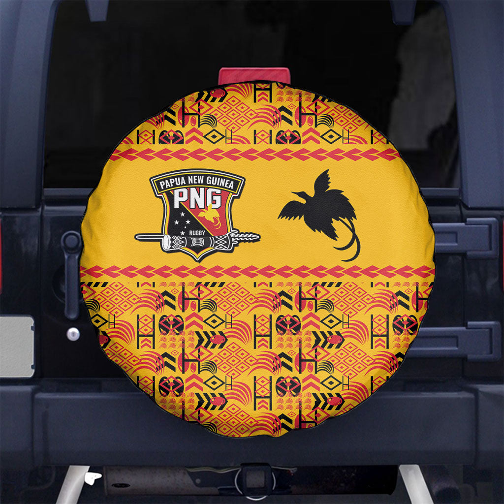 Papua New Guinea Kumuls Spare Tire Cover Bird of Paradise Gold Version LT9 No hole Gold - Polynesian Pride