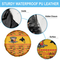 Papua New Guinea Kumuls Spare Tire Cover Bird of Paradise Gold Version LT9 - Polynesian Pride