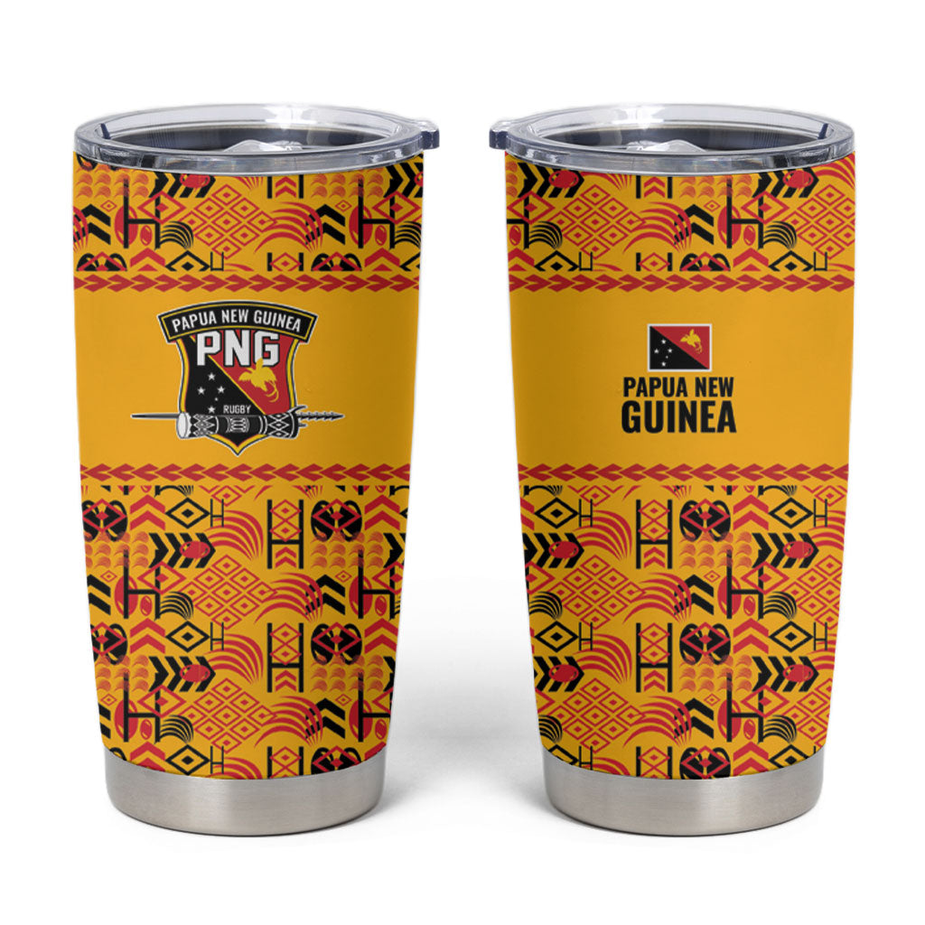 Papua New Guinea Kumuls Tumbler Cup Bird of Paradise Gold Version LT9 Gold - Polynesian Pride