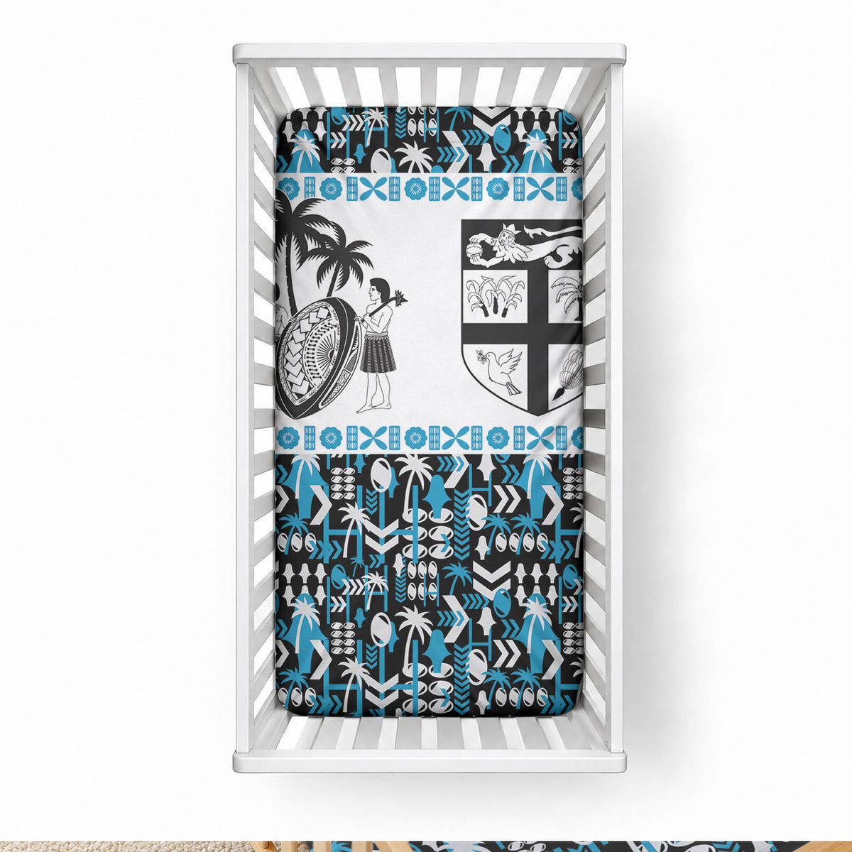 Fiji Bati Baby Bed Cover Bati Island Warrior Geometry