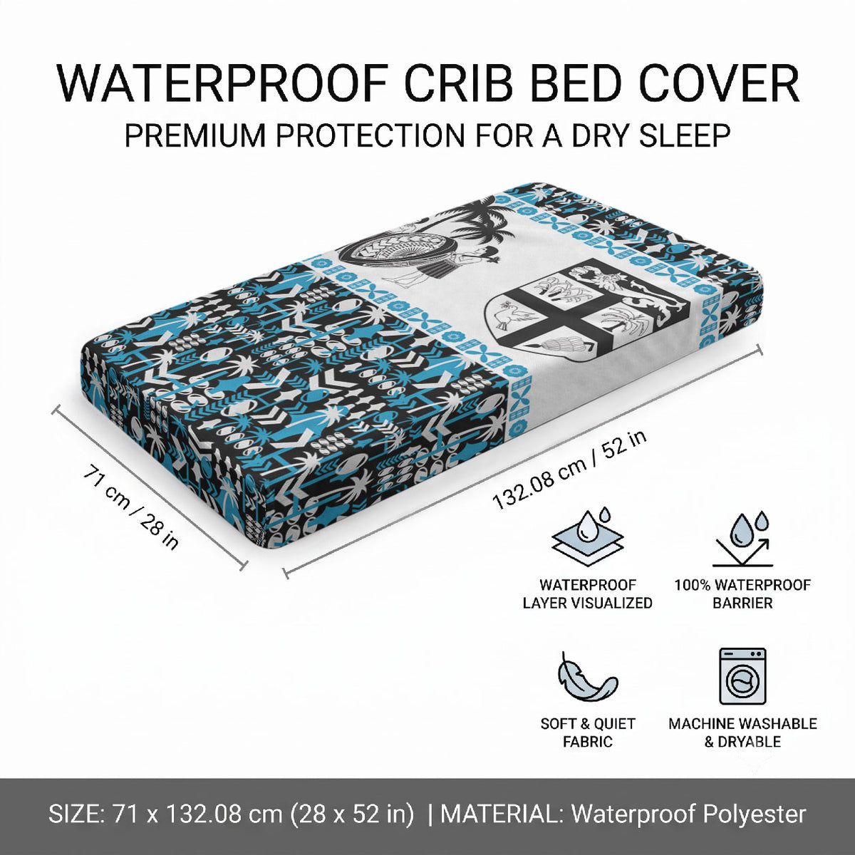 Fiji Bati Baby Bed Cover Bati Island Warrior Geometry