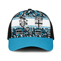 Fiji Bati Baseball Net Cap Bati Island Warrior Geometry LT9 One Size Black Blue - Polynesian Pride