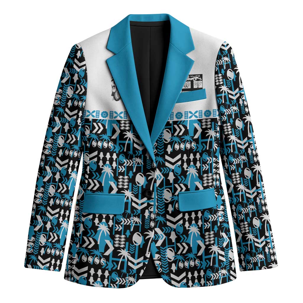 Fiji Bati Blazer Bati Island Warrior Geometry LT9 Unisex Blue - Polynesian Pride