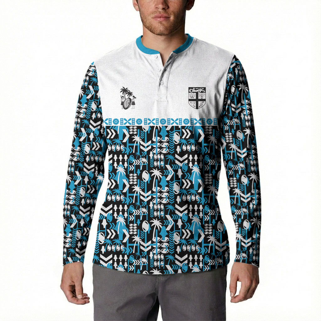 Fiji Bati Button Sweatshirt Bati Island Warrior Geometry