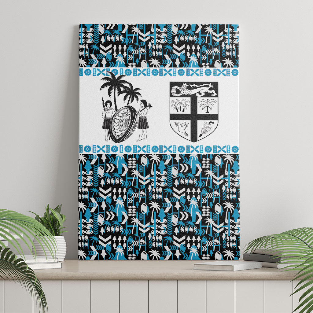 Fiji Bati Canvas Wall Art Bati Island Warrior Geometry LT9 - Polynesian Pride