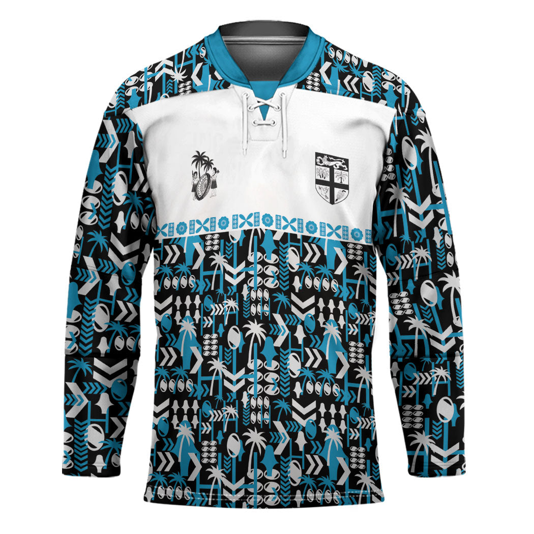 Fiji Bati Hockey Jersey Bati Island Warrior Geometry LT9 Unisex Blue - Polynesian Pride