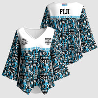 Fiji Bati Kimono Sleeve Blouse Bati Island Warrior Geometry LT9 - Polynesian Pride