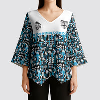 Fiji Bati Kimono Sleeve Blouse Bati Island Warrior Geometry LT9 - Polynesian Pride