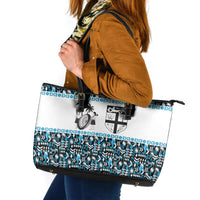 Fiji Bati Leather Tote Bag Bati Island Warrior Geometry