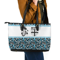 Fiji Bati Leather Tote Bag Bati Island Warrior Geometry