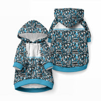 Fiji Bati Pet Hoodie Bati Island Warrior Geometry LT9 Pullover Blue - Polynesian Pride