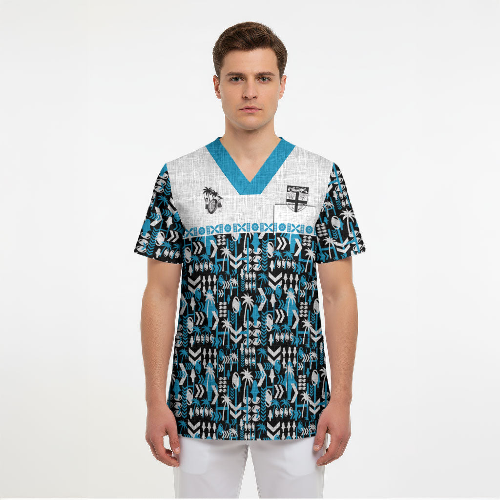 Fiji Bati Scrub Top Bati Island Warrior Geometry