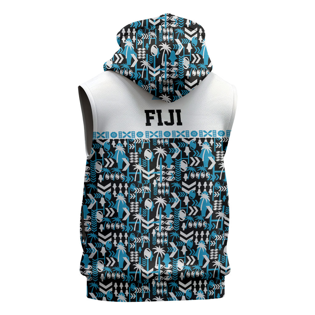 Fiji Bati Sleeveless Zip Hoodie Bati Island Warrior Geometry