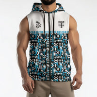 Fiji Bati Sleeveless Zip Hoodie Bati Island Warrior Geometry