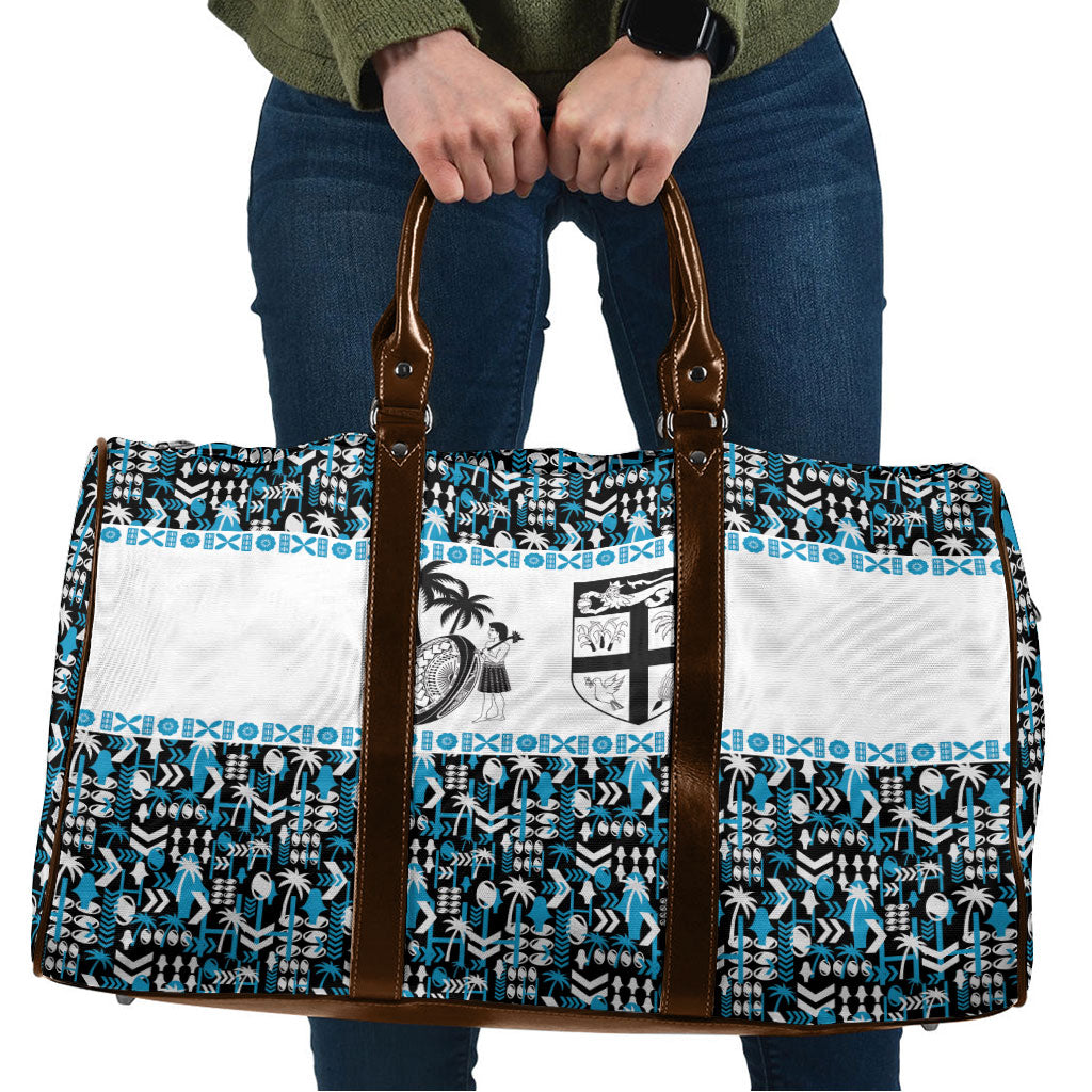 Fiji Bati Travel Bag Bati Island Warrior Geometry LT9 Blue - Polynesian Pride