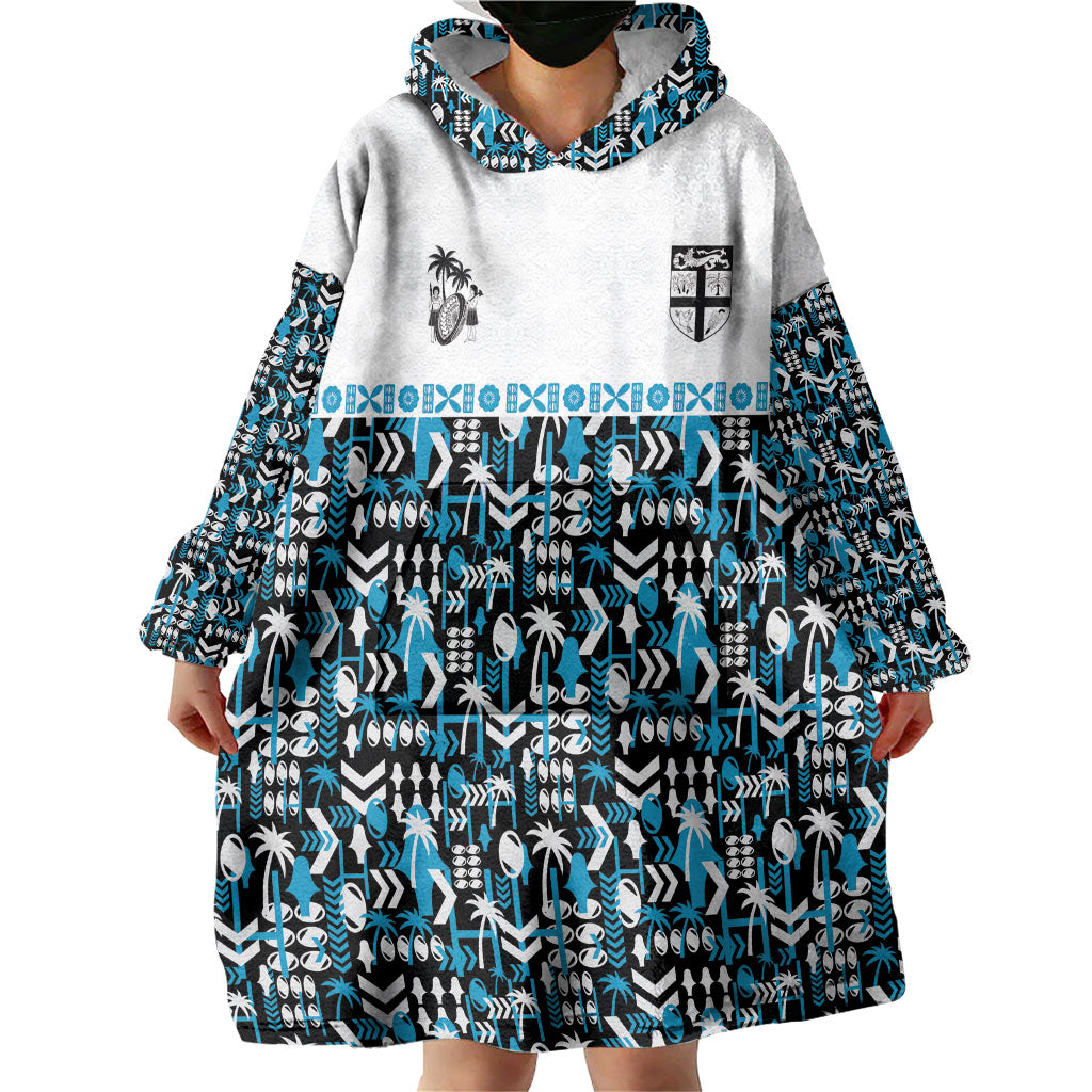 Fiji Bati Wearable Blanket Hoodie Bati Island Warrior Geometry LT9 - Polynesian Pride