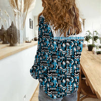 Fiji Bati Women Casual Shirt Bati Island Warrior Geometry LT9 - Polynesian Pride