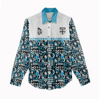 Fiji Bati Women Casual Shirt Bati Island Warrior Geometry LT9 - Polynesian Pride