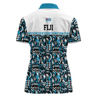 Fiji Bati Women Polo Shirt Bati Island Warrior Geometry LT9 - Polynesian Pride