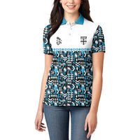 Fiji Bati Women Polo Shirt Bati Island Warrior Geometry LT9 - Polynesian Pride