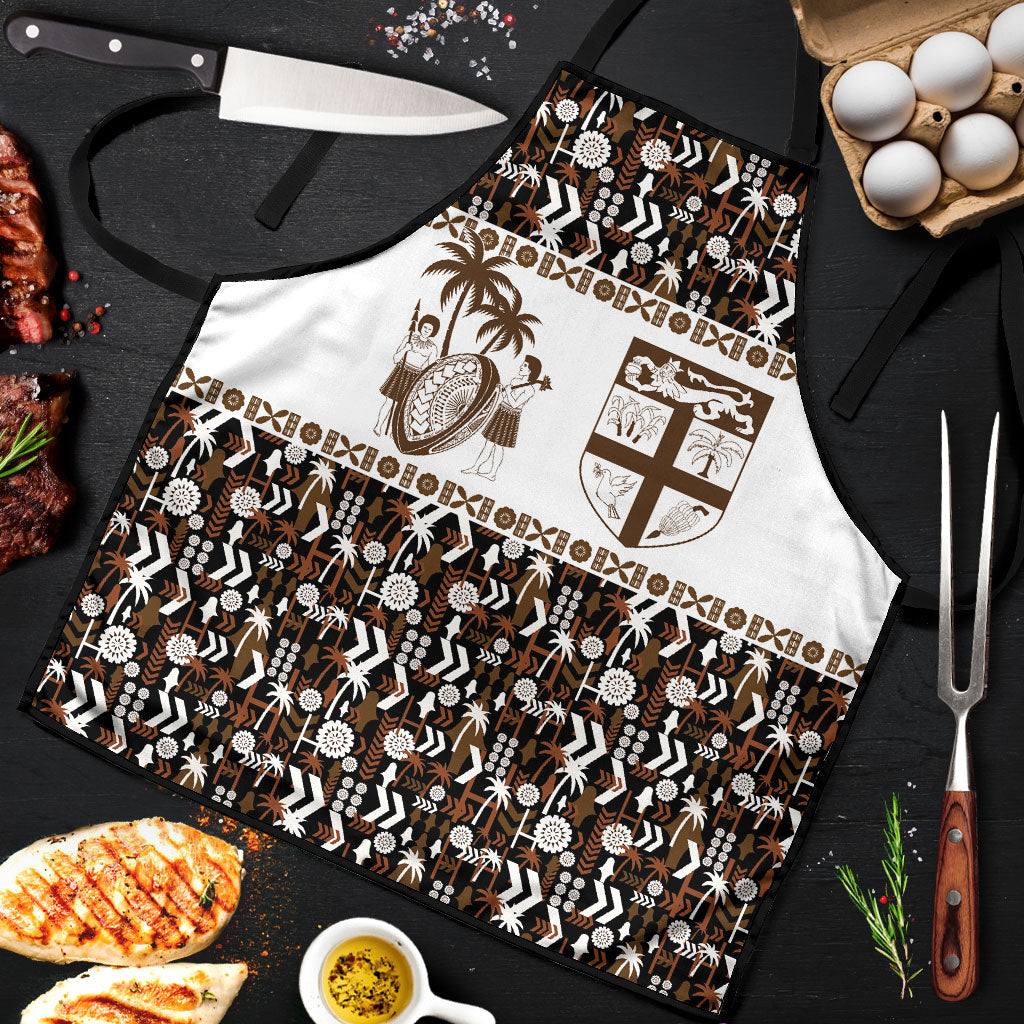 Fiji Bati Apron Masi-inspired Tapa Pattern LT9 Brown - Polynesian Pride