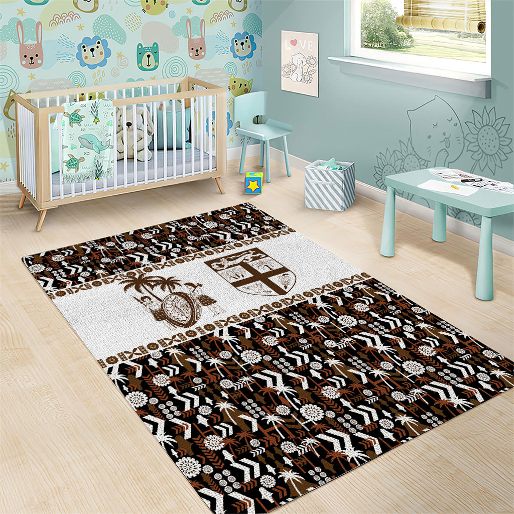 Fiji Bati Area Rug Masi-inspired Tapa Pattern