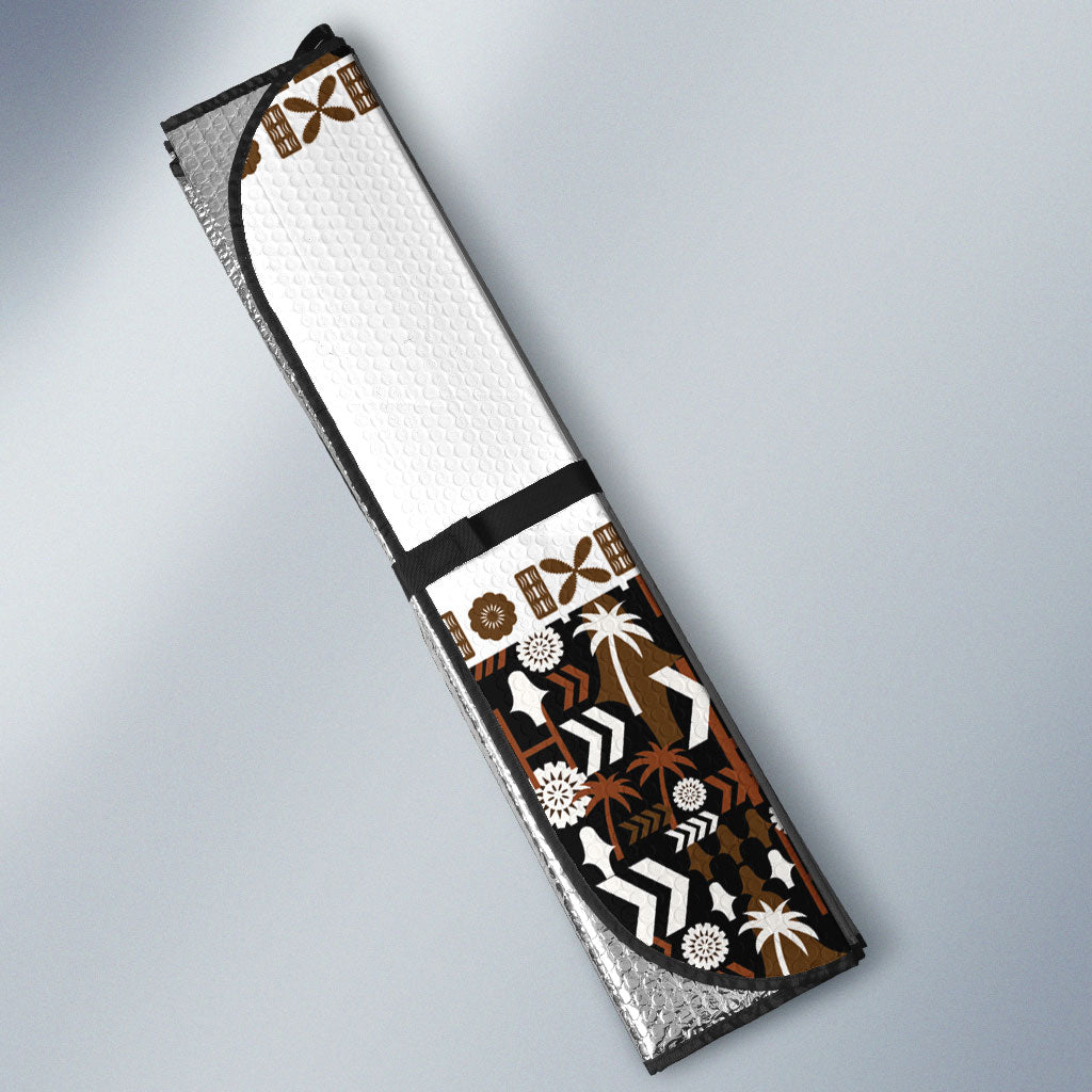 Fiji Bati Auto Sun Shade Masi-inspired Tapa Pattern