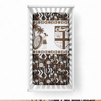 Fiji Bati Baby Bed Cover Masi-inspired Tapa Pattern LT9 28 × 52 in Brown - Polynesian Pride