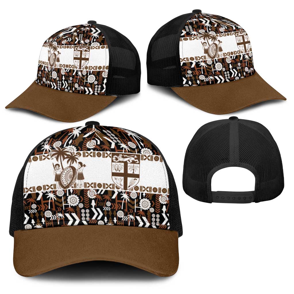 Fiji Bati Baseball Net Cap Masi-inspired Tapa Pattern