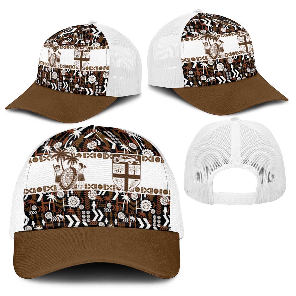 Fiji Bati Baseball Net Cap Masi-inspired Tapa Pattern