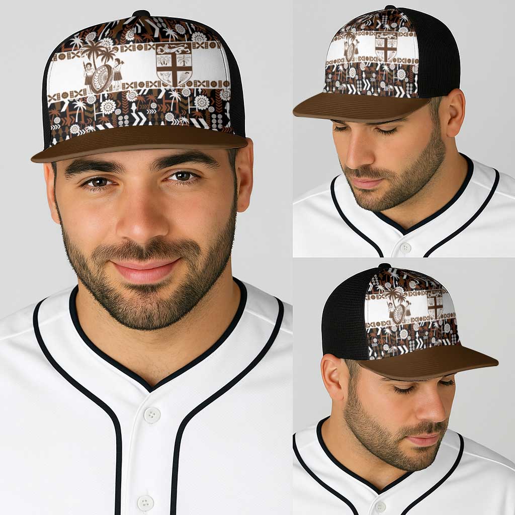 Fiji Bati Baseball Net Cap Masi-inspired Tapa Pattern