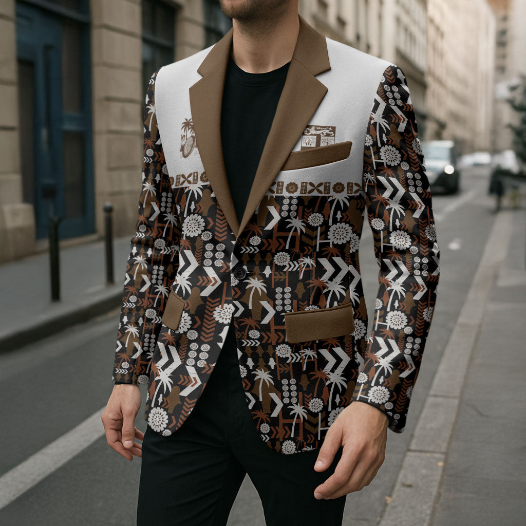 Fiji Bati Blazer Masi-inspired Tapa Pattern LT9 - Polynesian Pride