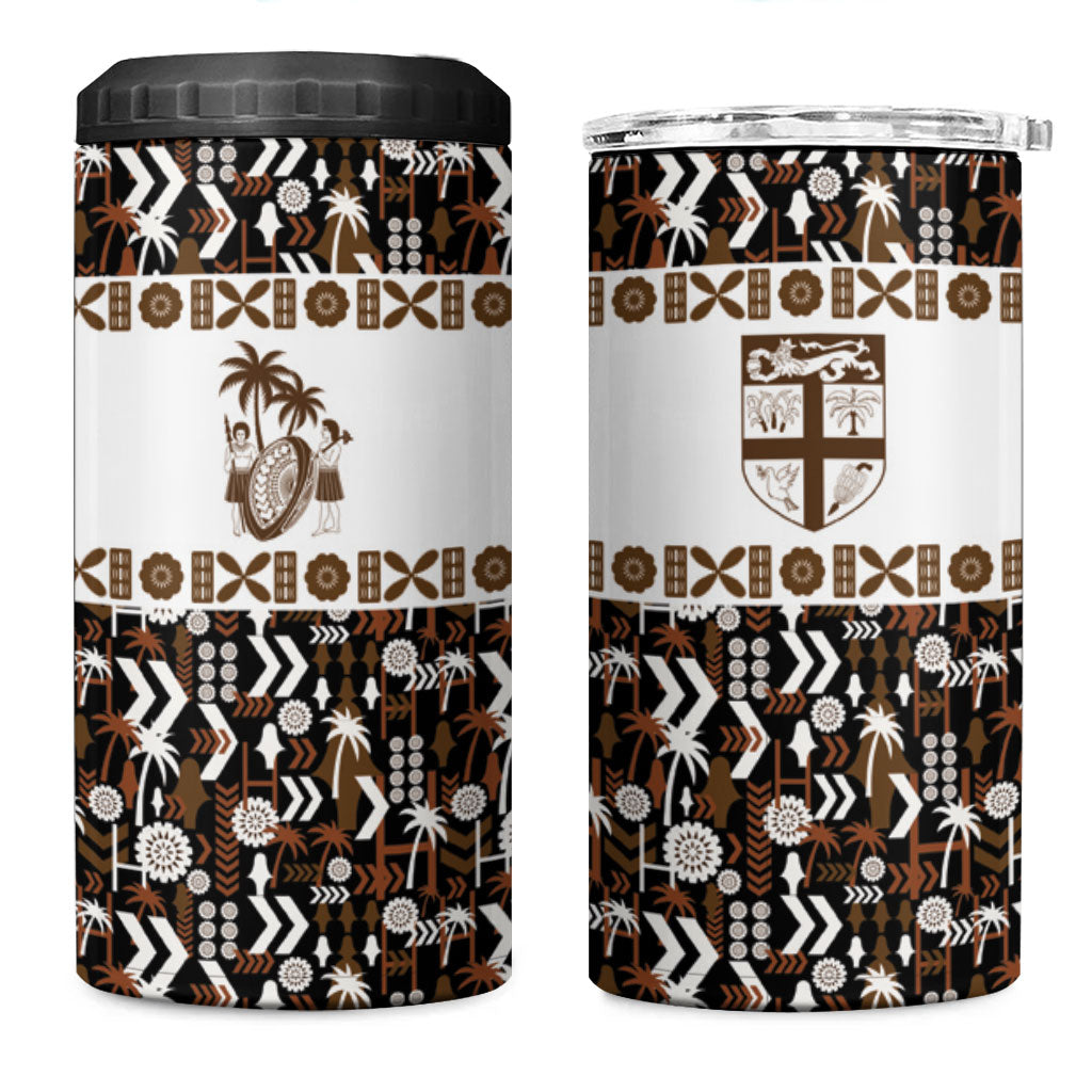 Fiji Bati 4 in 1 Can Cooler Tumbler Masi-inspired Tapa Pattern