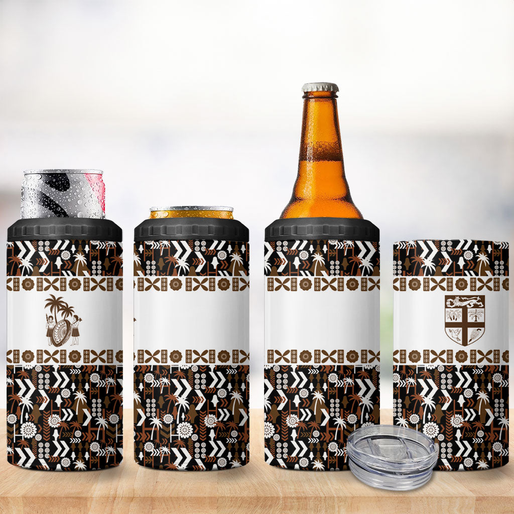 Fiji Bati 4 in 1 Can Cooler Tumbler Masi-inspired Tapa Pattern