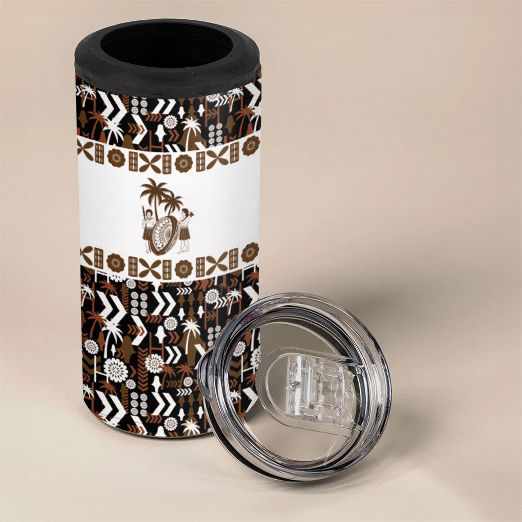 Fiji Bati 4 in 1 Can Cooler Tumbler Masi-inspired Tapa Pattern