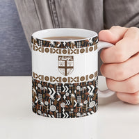 Fiji Bati Ceramic Mug Masi-inspired Tapa Pattern