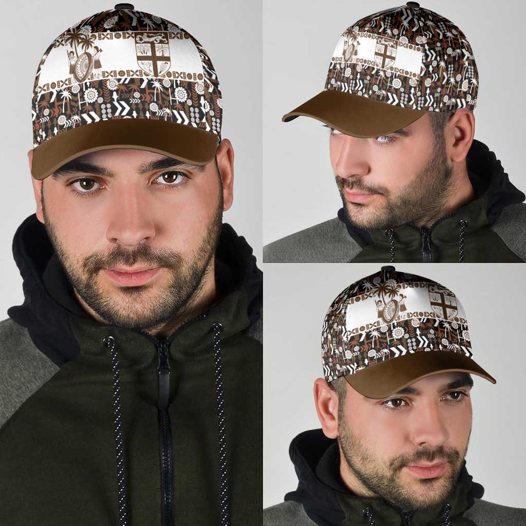 Fiji Bati Classic Cap Masi-inspired Tapa Pattern