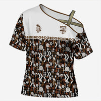 Fiji Bati Cross Shoulder Shirt Masi-inspired Tapa Pattern