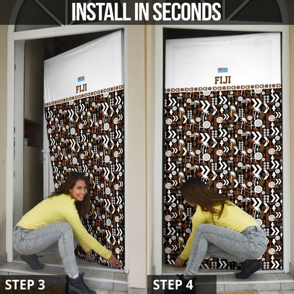 Fiji Bati Door Cover Masi-inspired Tapa Pattern