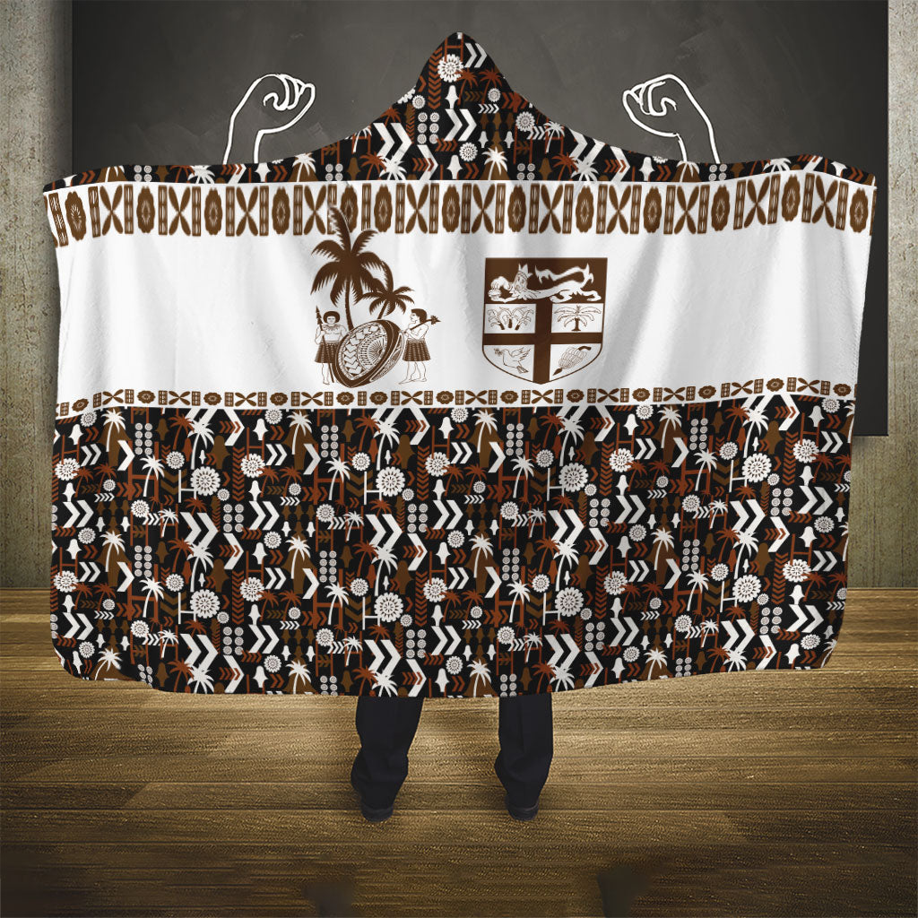 Fiji Bati Hooded Blanket Masi-inspired Tapa Pattern LT9 - Polynesian Pride