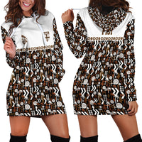 Fiji Bati Hoodie Dress Masi-inspired Tapa Pattern LT9 - Polynesian Pride