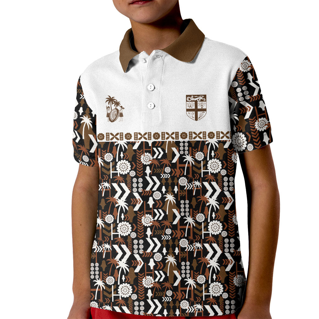 Fiji Bati Kid Polo Shirt Masi-inspired Tapa Pattern
