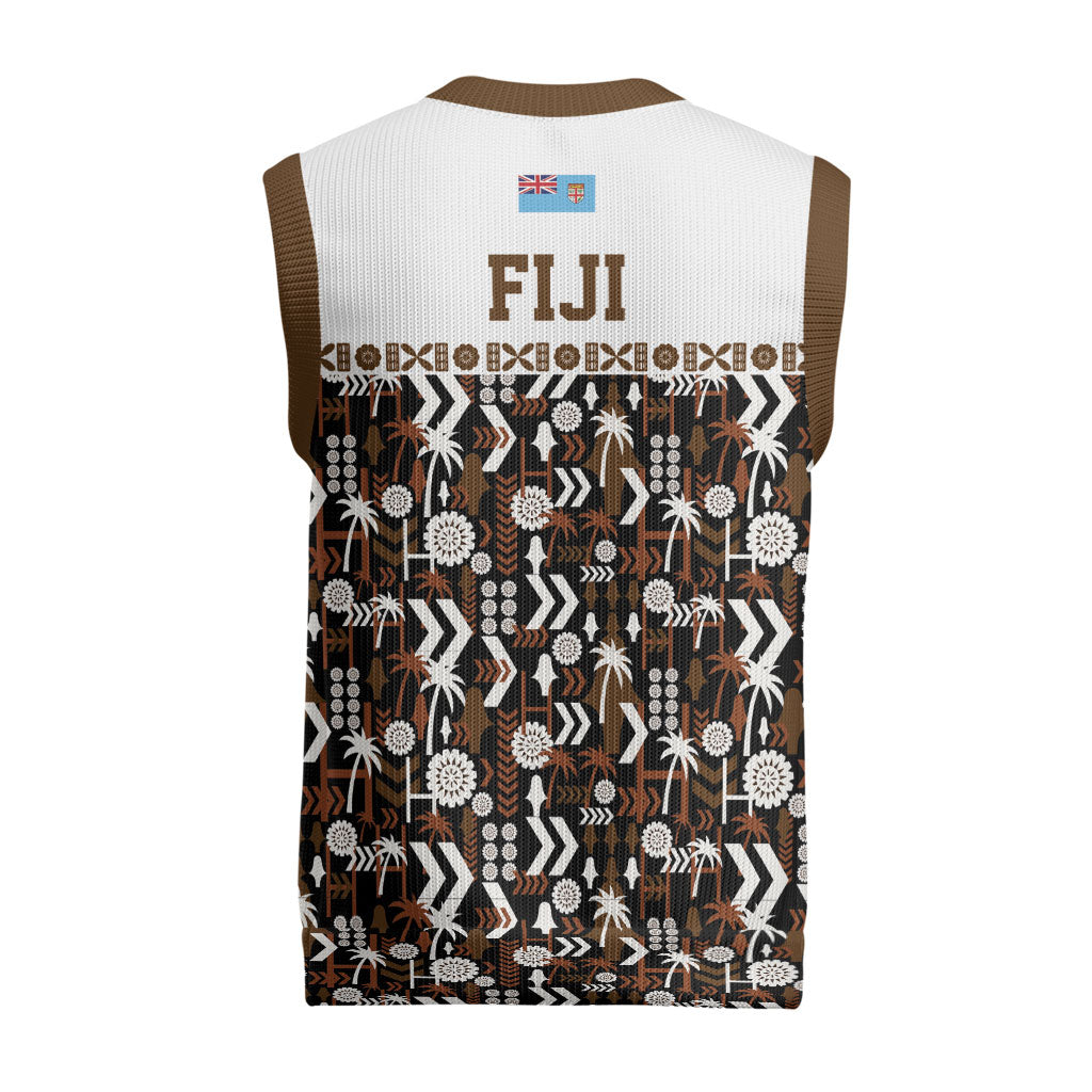 Fiji Bati Christmas Knitted V-Neck Vest Masi-inspired Tapa Pattern LT9 - Polynesian Pride