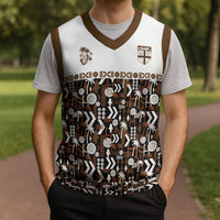 Fiji Bati Christmas Knitted V-Neck Vest Masi-inspired Tapa Pattern LT9 - Polynesian Pride