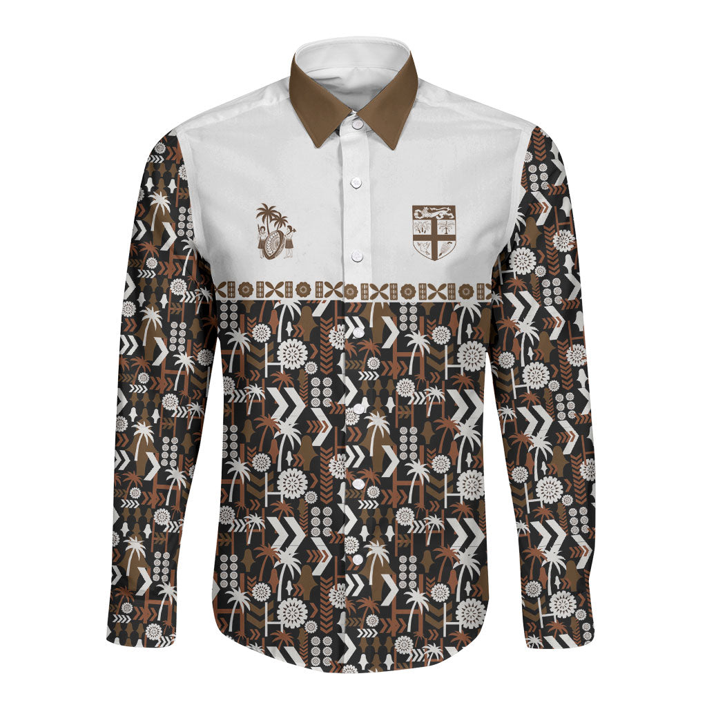 Fiji Bati Long Sleeve Button Shirt Masi-inspired Tapa Pattern